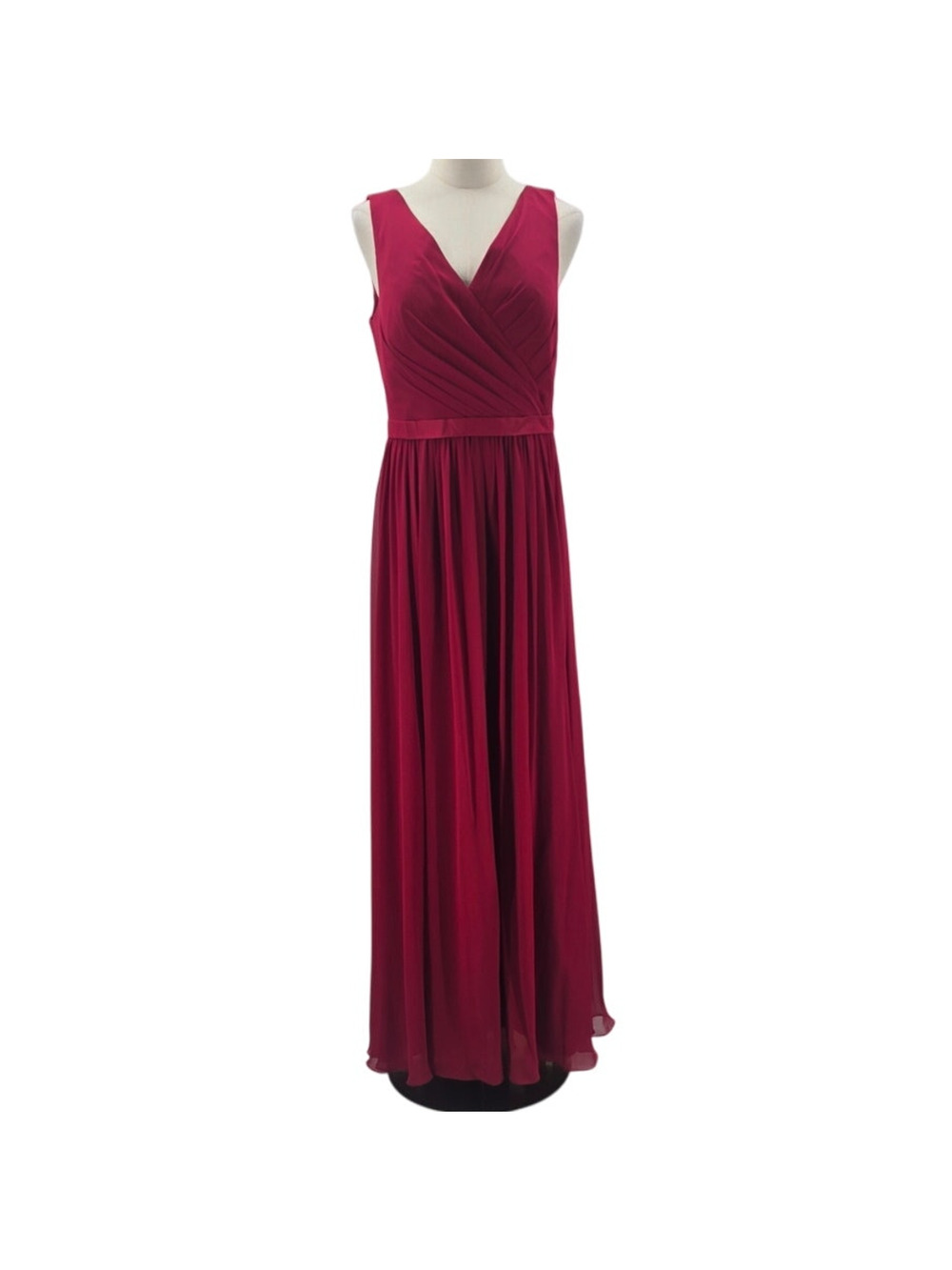AW BRIDAL 6 s burgundy red chiffon Gwyneth bridesmaid formal maxi dress NEW 0B12